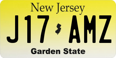 NJ license plate J17AMZ