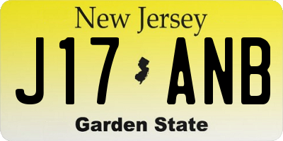 NJ license plate J17ANB