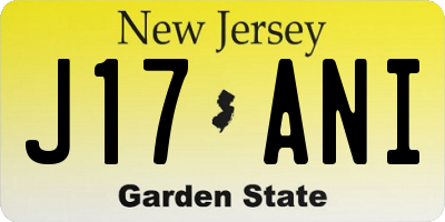 NJ license plate J17ANI