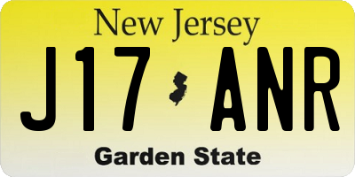 NJ license plate J17ANR