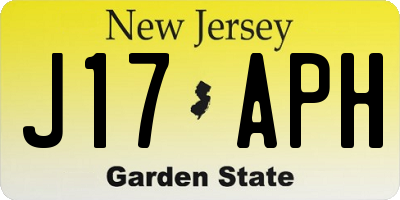 NJ license plate J17APH