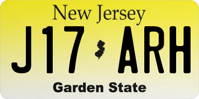 NJ license plate J17ARH