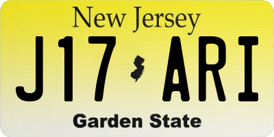 NJ license plate J17ARI