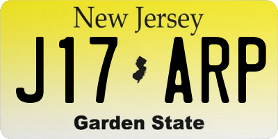 NJ license plate J17ARP