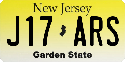 NJ license plate J17ARS
