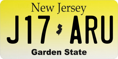 NJ license plate J17ARU