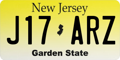 NJ license plate J17ARZ