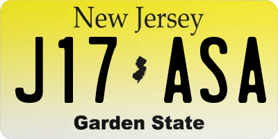 NJ license plate J17ASA