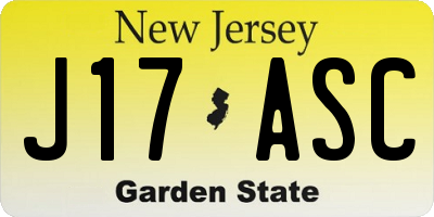 NJ license plate J17ASC