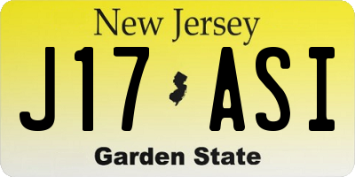 NJ license plate J17ASI