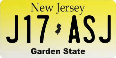 NJ license plate J17ASJ