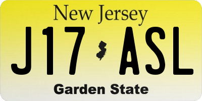NJ license plate J17ASL
