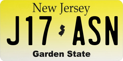 NJ license plate J17ASN