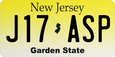 NJ license plate J17ASP