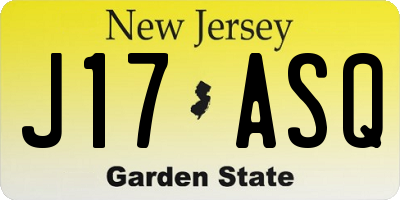 NJ license plate J17ASQ