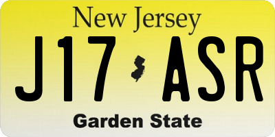 NJ license plate J17ASR
