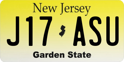 NJ license plate J17ASU