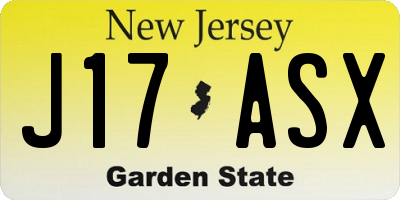 NJ license plate J17ASX