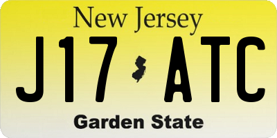 NJ license plate J17ATC