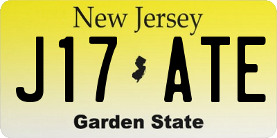 NJ license plate J17ATE
