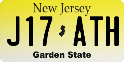 NJ license plate J17ATH