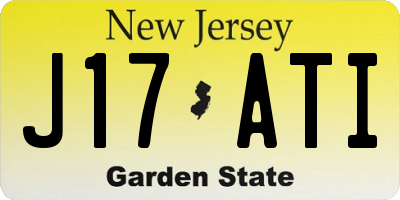 NJ license plate J17ATI