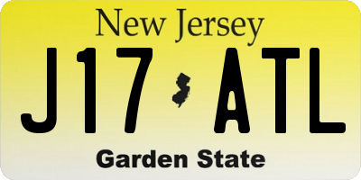 NJ license plate J17ATL