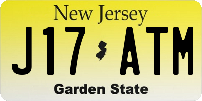 NJ license plate J17ATM