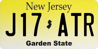 NJ license plate J17ATR