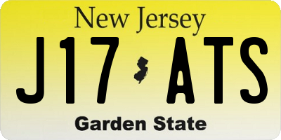 NJ license plate J17ATS