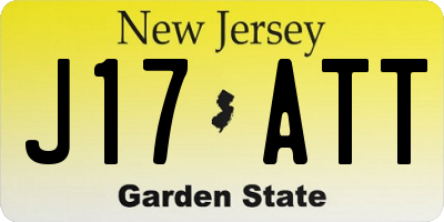 NJ license plate J17ATT