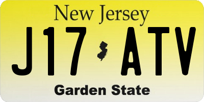 NJ license plate J17ATV