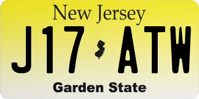NJ license plate J17ATW