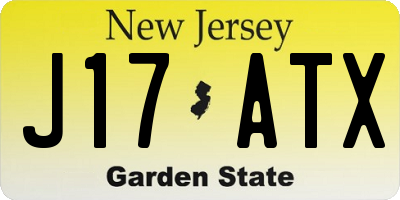NJ license plate J17ATX