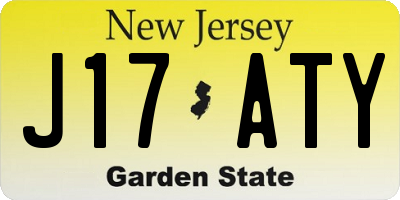 NJ license plate J17ATY