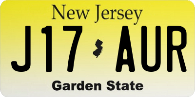 NJ license plate J17AUR