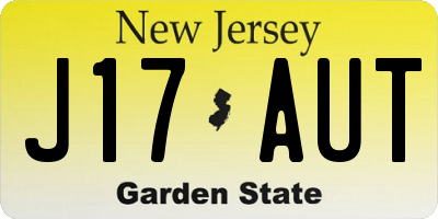 NJ license plate J17AUT