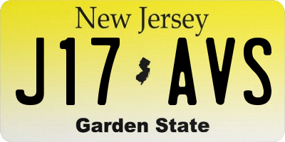 NJ license plate J17AVS