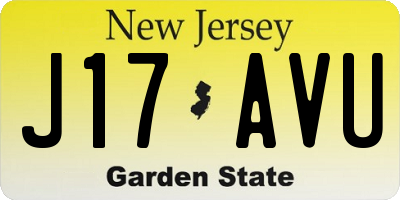 NJ license plate J17AVU