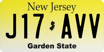 NJ license plate J17AVV