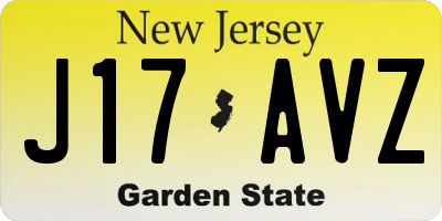 NJ license plate J17AVZ