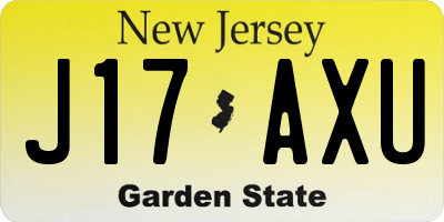 NJ license plate J17AXU