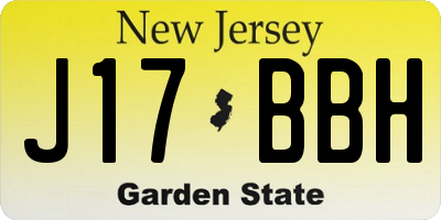 NJ license plate J17BBH