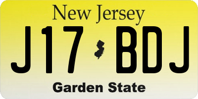 NJ license plate J17BDJ