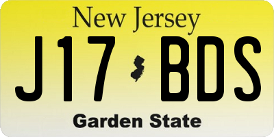 NJ license plate J17BDS