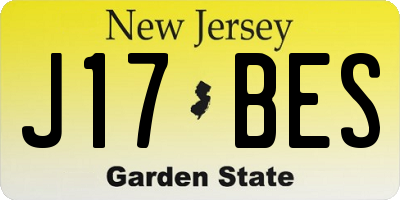 NJ license plate J17BES