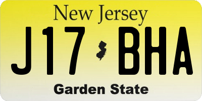 NJ license plate J17BHA