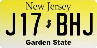 NJ license plate J17BHJ