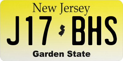 NJ license plate J17BHS
