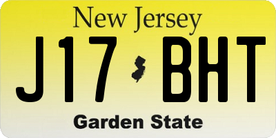 NJ license plate J17BHT